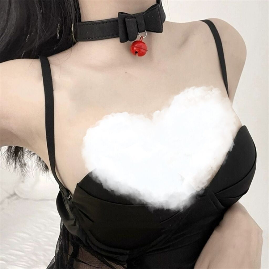 Desire Bow Bell Female Neck Band Chain Collar