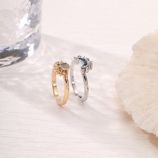 Stacked Female Personality Minimalist Design Diamond Rings