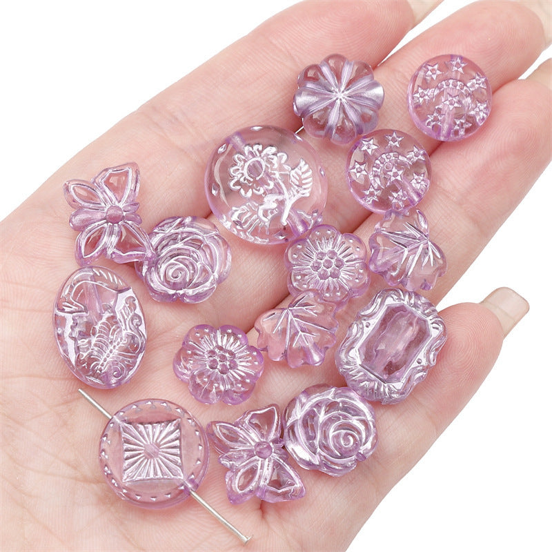 Acrylic Transparent Vintage Frosted Gold Scattered Beads Jewelry Accessories