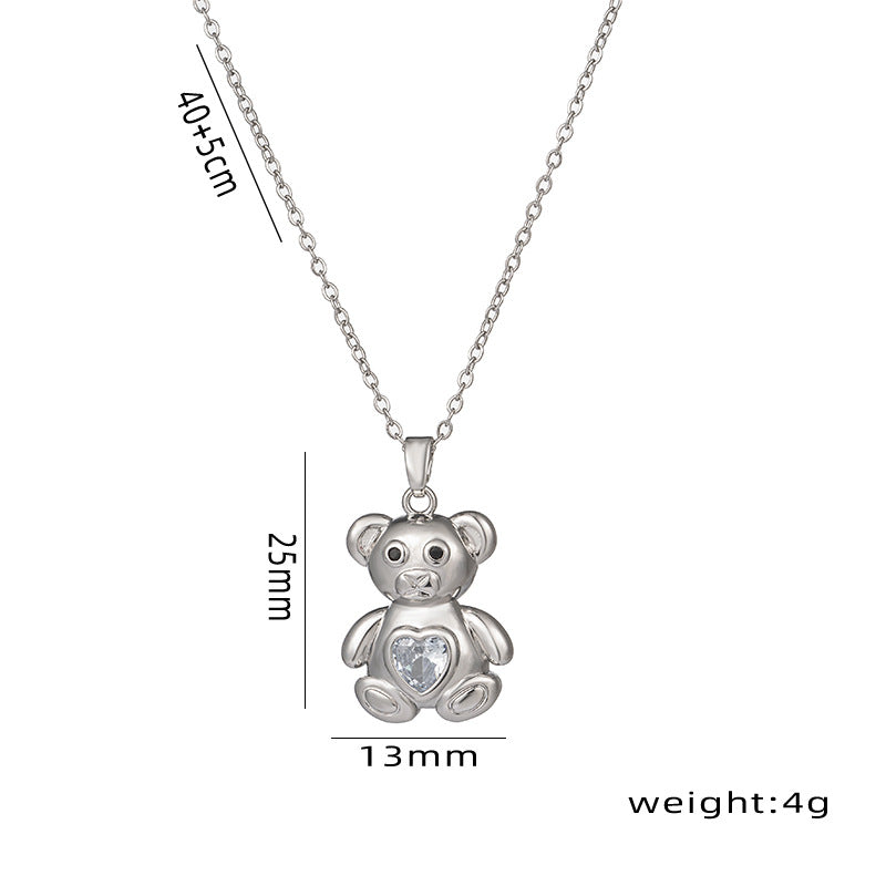 Cute Bear Female Clavicle Chain Design Sense Pendants