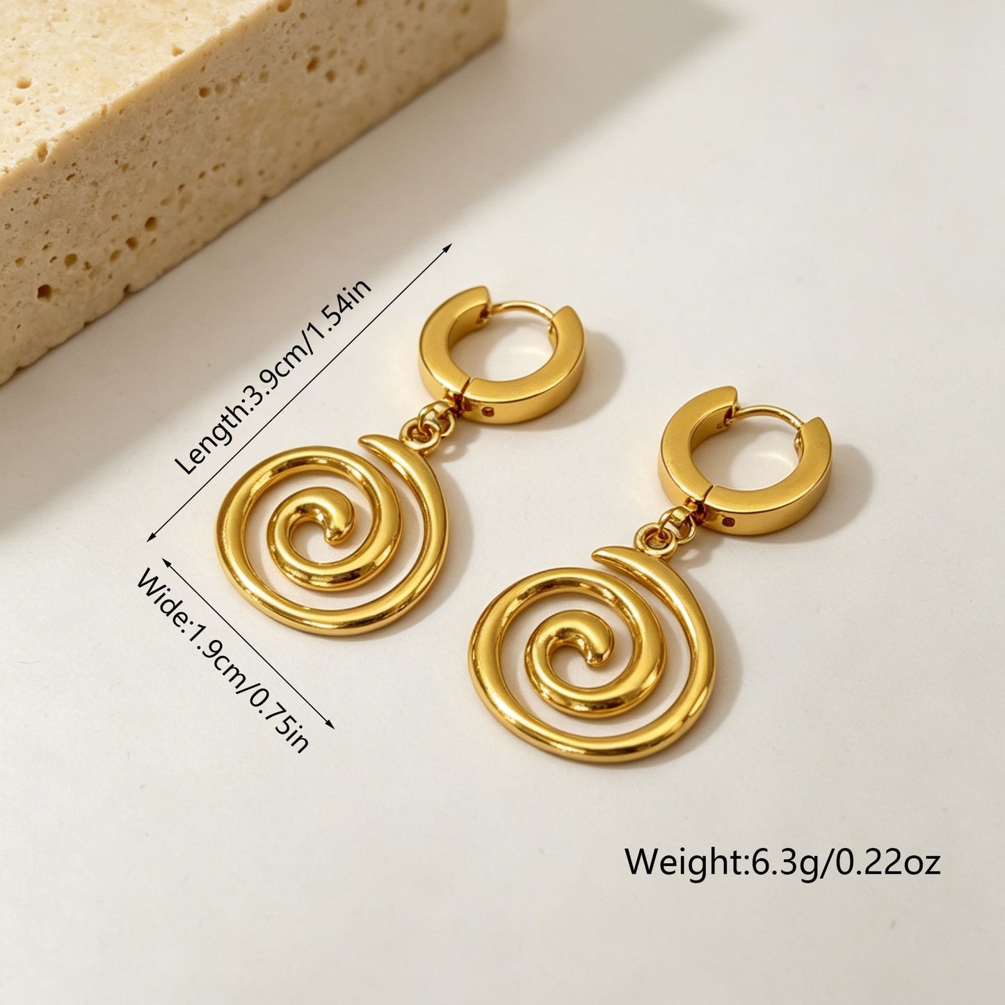 Women's Retro High-grade Stainless Steel Ocean Style Light Luxury Earrings
