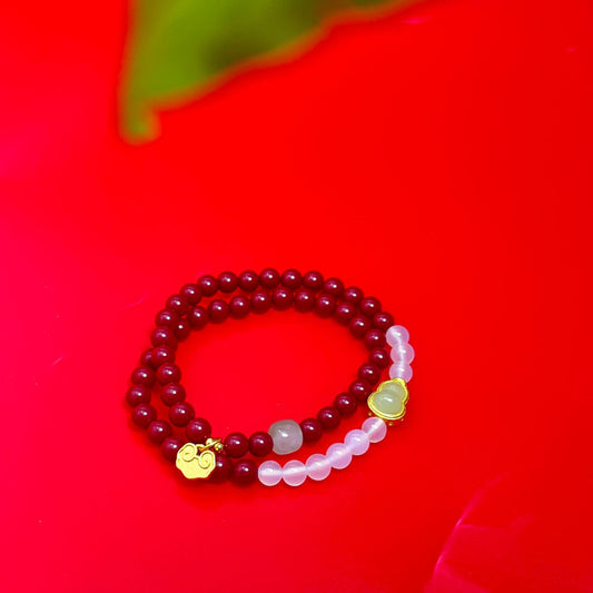 Chinese Style White Agate High Content Purple Bracelets