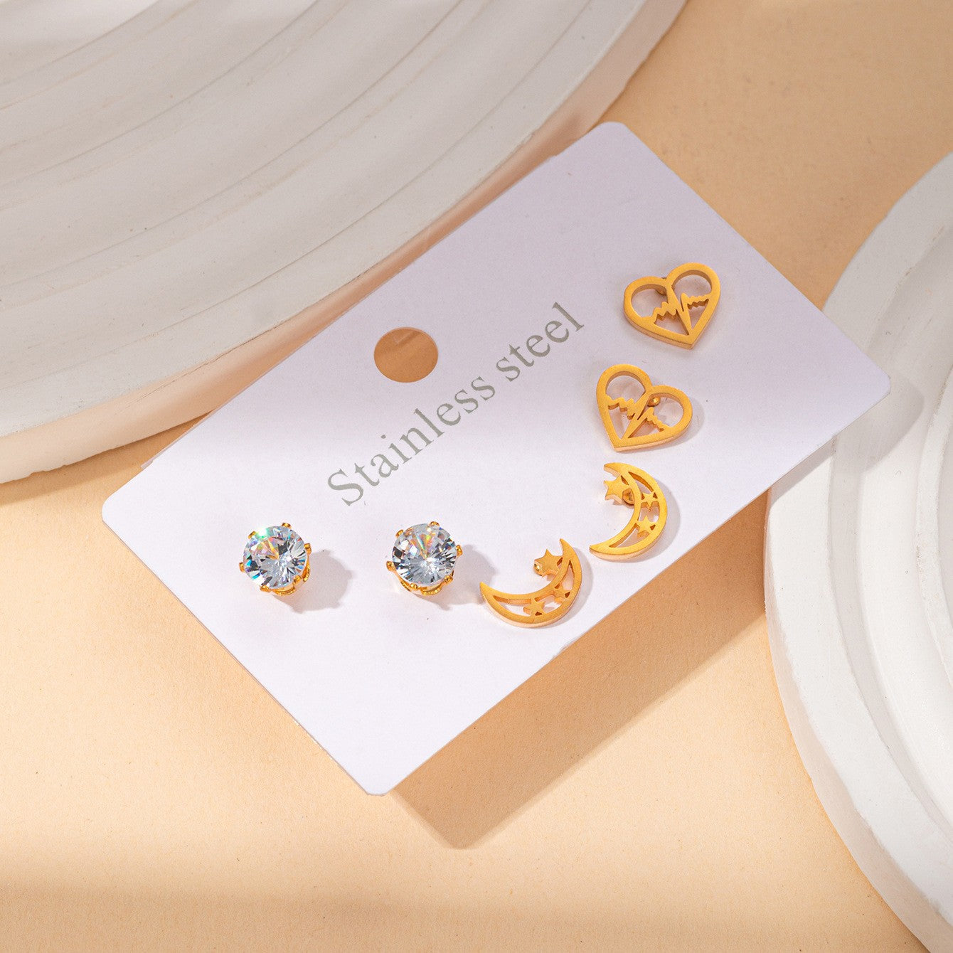 Titanium Steel Ear Exquisite Small Gold-plated Earrings