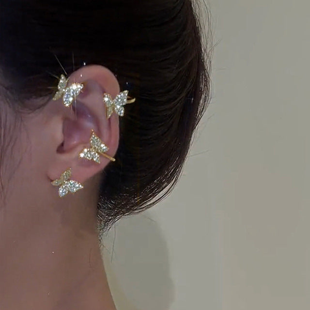 Sier Plated Ear Clips Without Piercing Rings