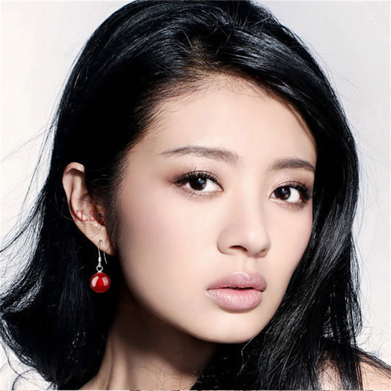 Women's Korean Style Sterling Sier Agate Trendy Ear Hook