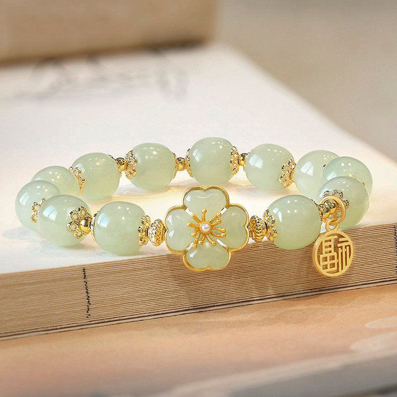 Happy Knock Peach Blossom Female Design Elegant High-grade Four-leaf Clover Bracelet
