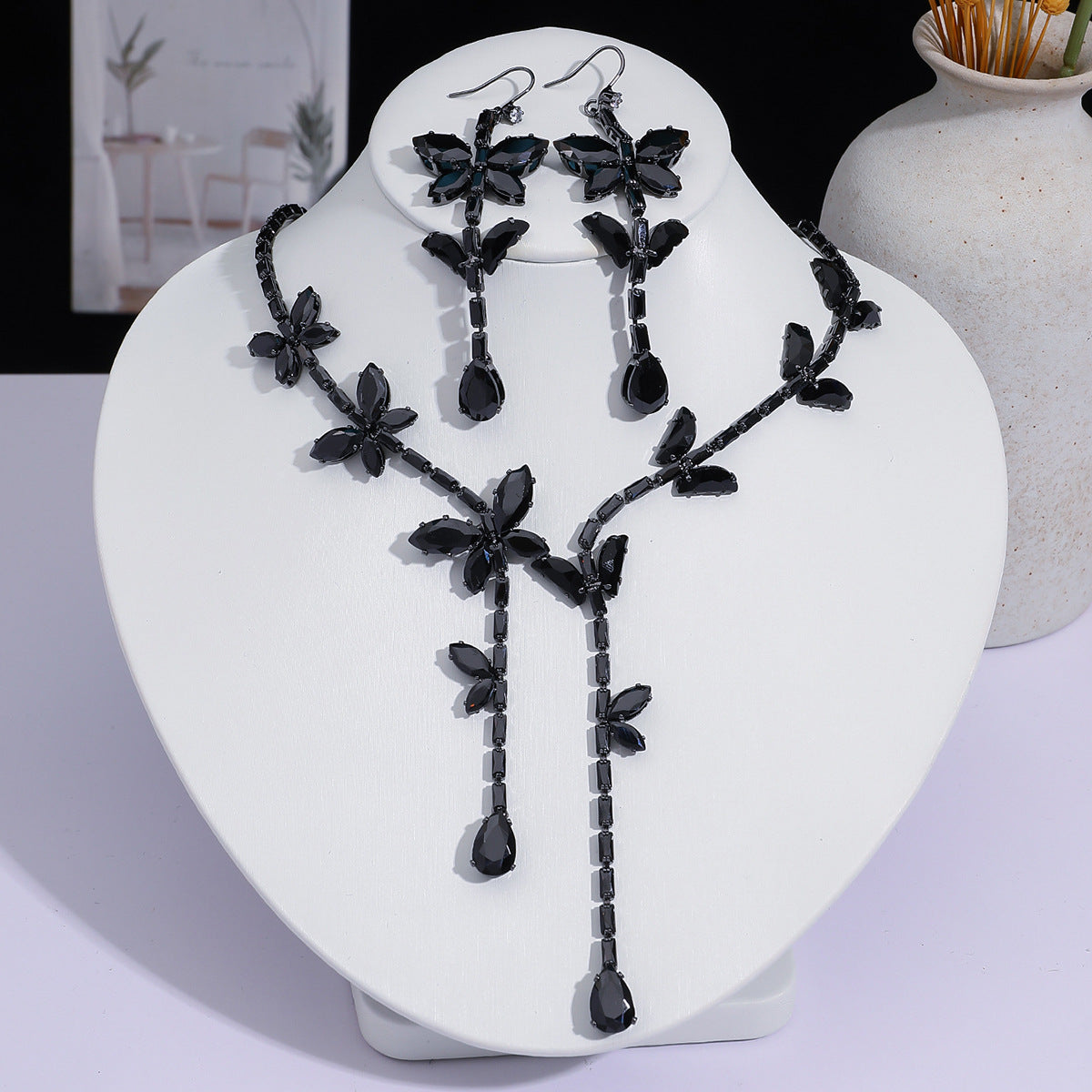 Full Diamond Drop-shaped Temperament The Dinner Party Jewelry Set