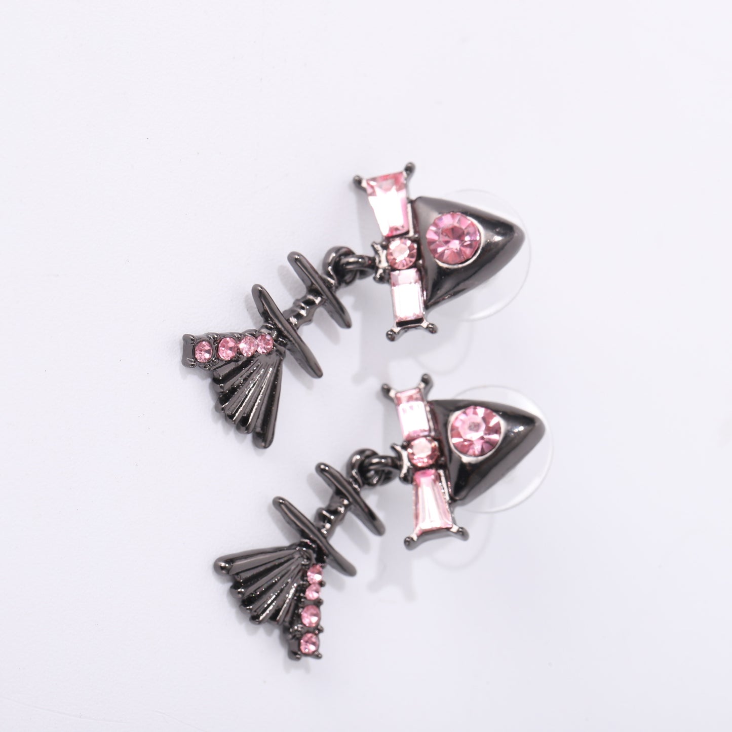 Cute Fishbone Bow Zircon Eardrops Niche Earrings