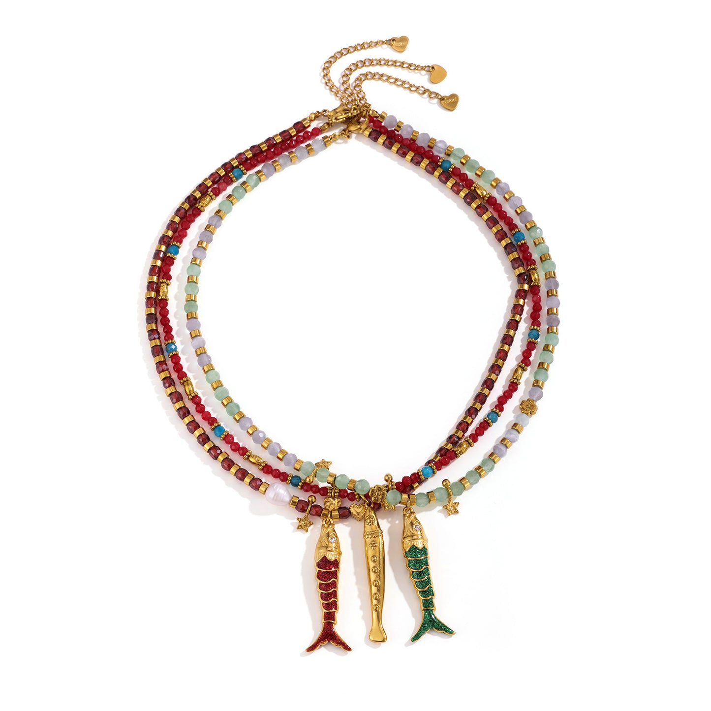 Women's Style Fish-shaped For Hawaii Vacation Handmade Natural Stone Necklace
