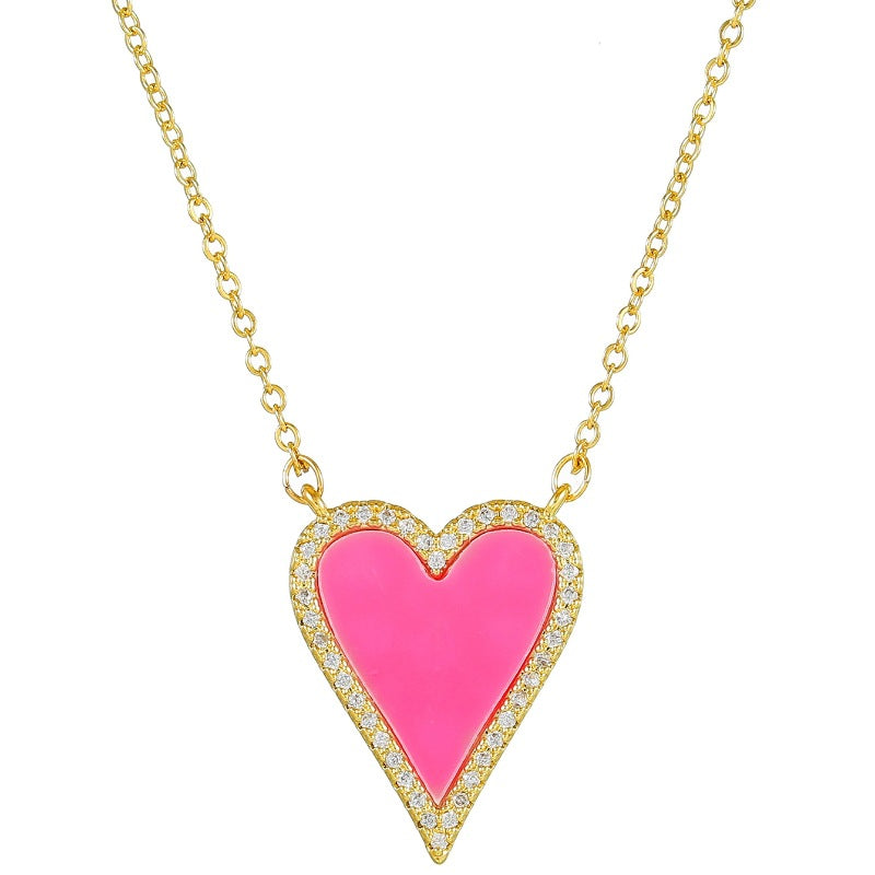 Women's Style Classic Peach Heart Hot Copper Plated Gold Necklaces