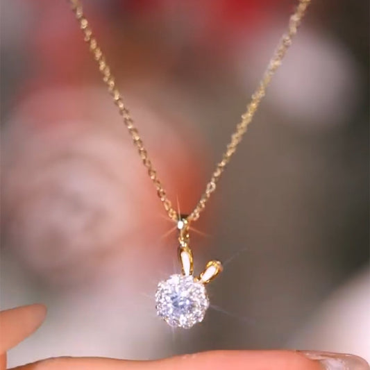 Rabbit Three-piece Rotatable Cute Sier Needle Earrings