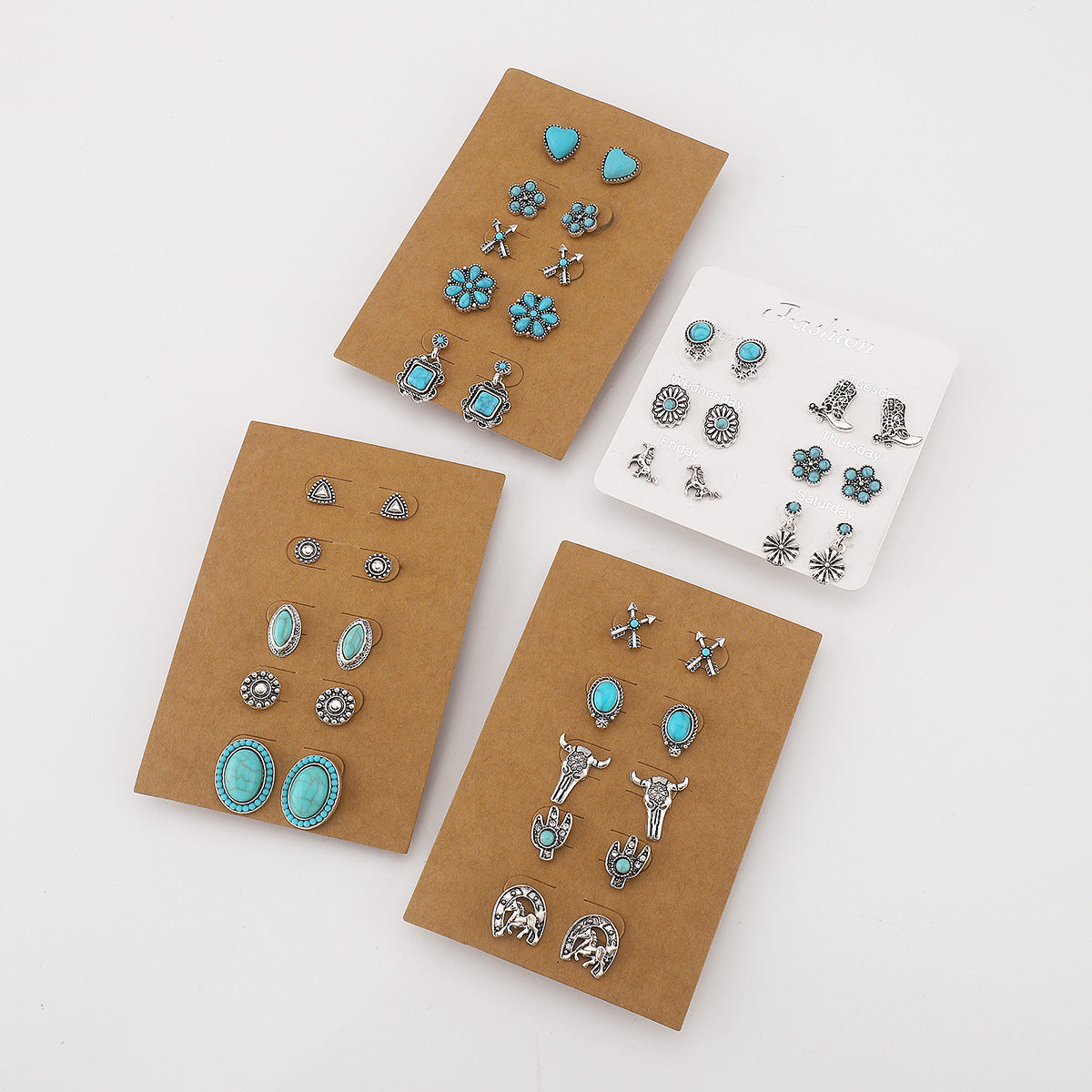 Heart Water Drops Geometric Pairs Earings Stud Earrings