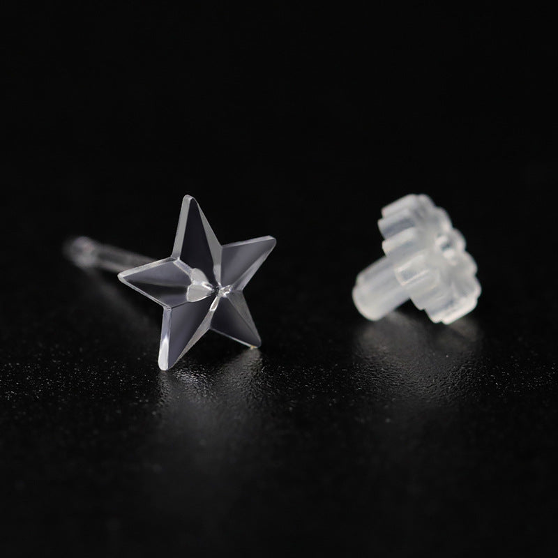 Resin Ear Stick Personality Simple Plastic Auricular Needle Raise Stud Earrings