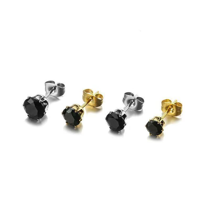 Women's & Men's Stainless Steel Zircon Crown Stone Suit Ear Bone Small Personality Stud Earrings