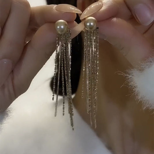 Trendy Vintage Tassel Ball Eardrops Temperament Entry Lux Rings