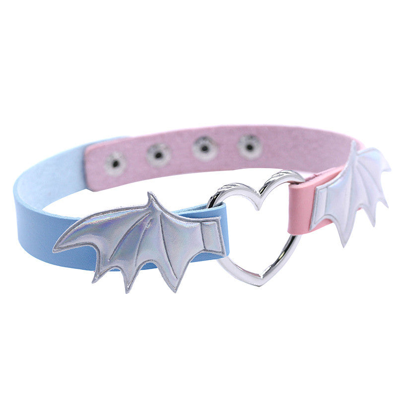 Skin Peach Heart Love Bat Wings Devil Necklaces