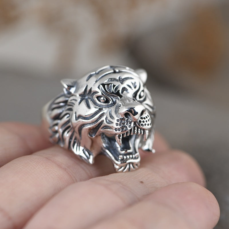 Men's Alloy Vintage Domineering Tiger Head For Ring