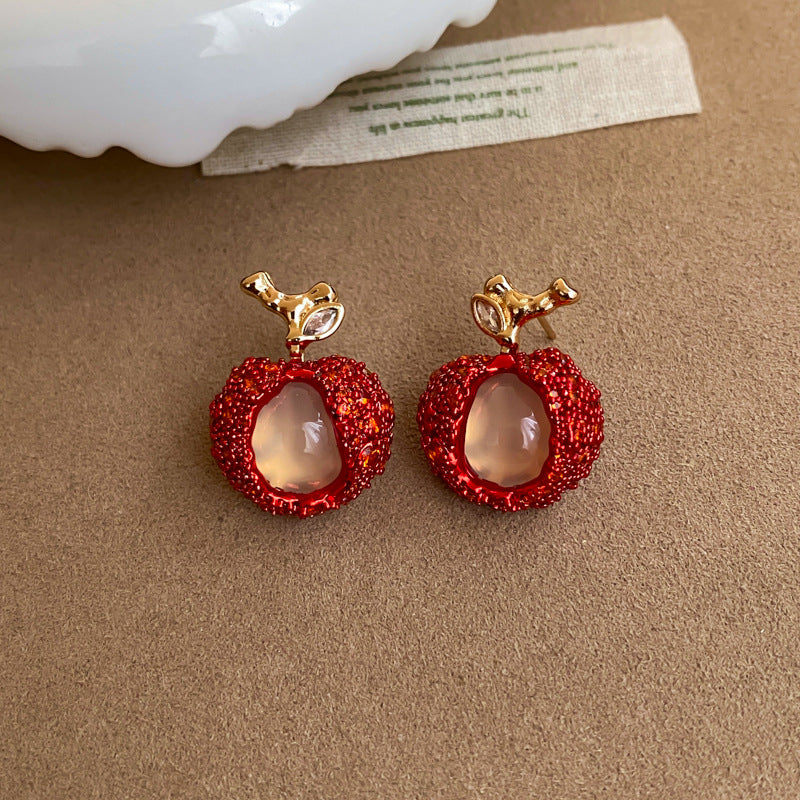 Zircon Geometric Fruit Fashion Sweater Chain Light Luxury Pendants