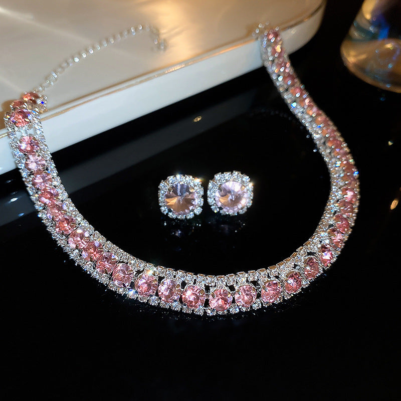 Diamond Geometric Suite Light Luxury Clavicle Jewelry Set