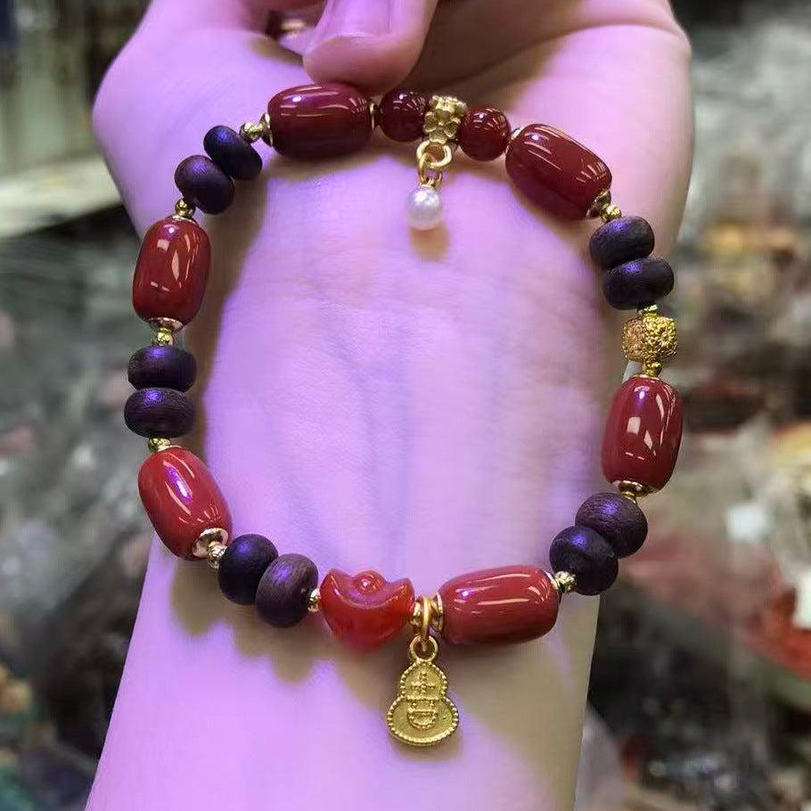 Red Agate Barrel Beads Laterite Eaglewood Bracelets