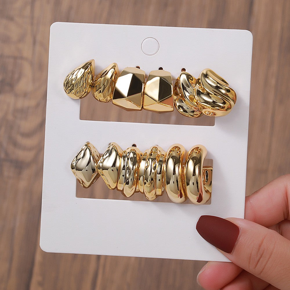 Women's Gold Resin Personalized Simple Ear High-grade Earrings