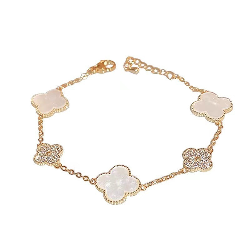 Women's Sparkling Full Rhinestone Clover Light Luxury Niche Bracelets