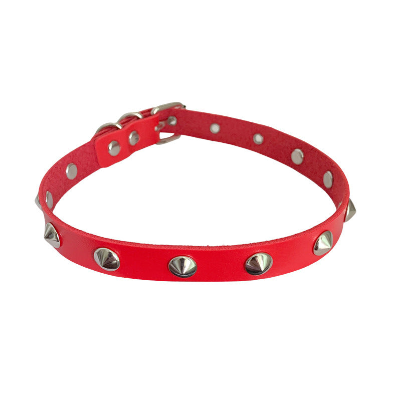 Women's Drum Spike Gothic Personality Dark Style Leather Collar