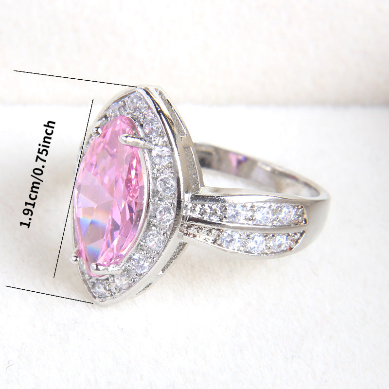 Fashion Gorgeous Pink Zircon Gold-plated Source Rings