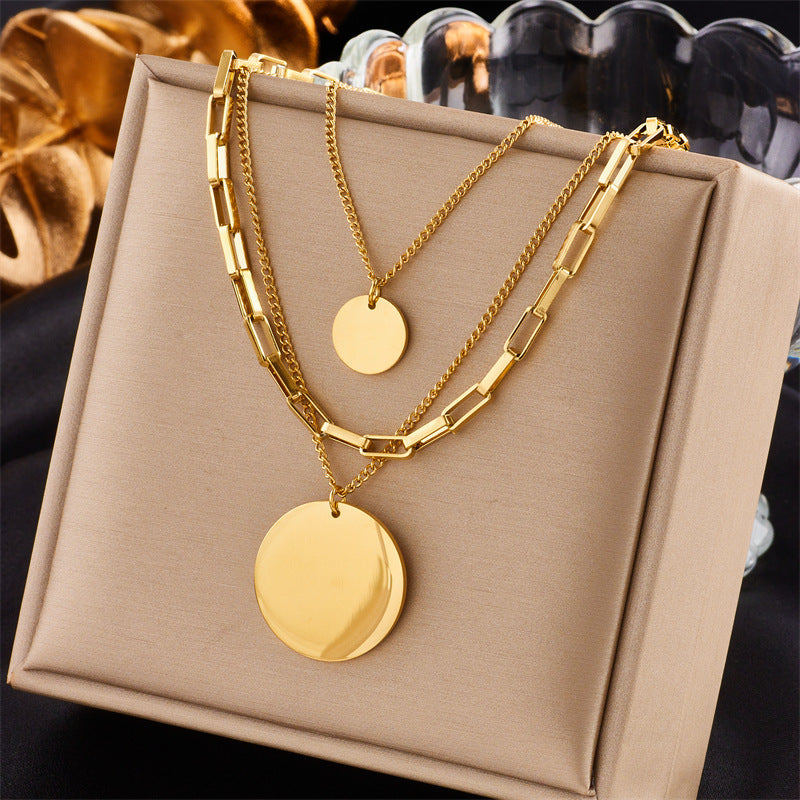 Women's Sun Cross Stainless Steel Fashion Personality Design Necklace