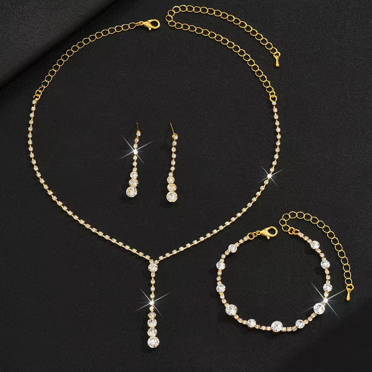 Fashion Crystal Rhinestone Ear Wedding Decoration Jewelry Set