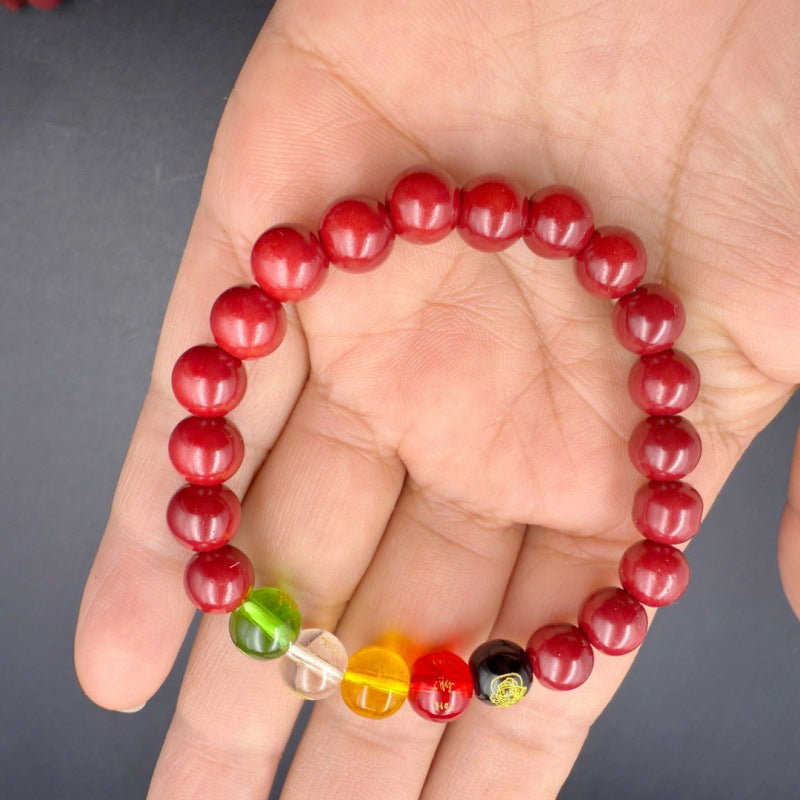 Women's Cinnabar Female Life Safety Gourd Fu Lu Fortune String Bracelets