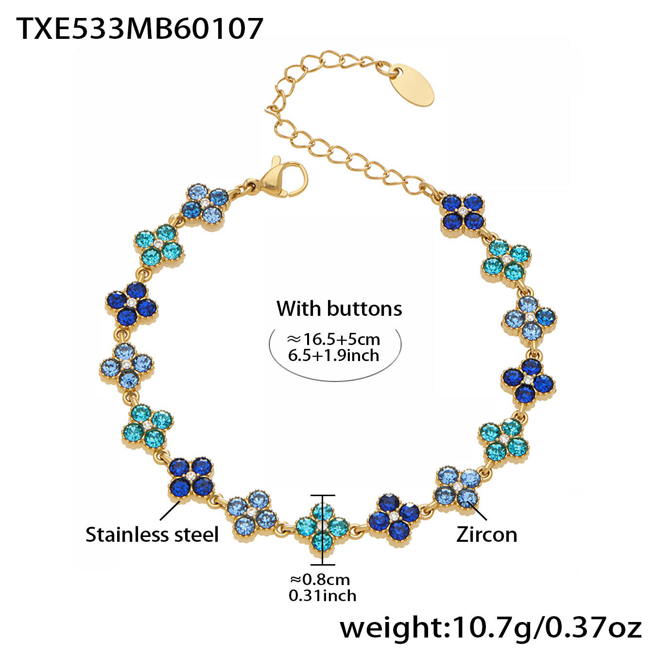 Elegant Color Inlaid Zircon Petal Clover Fashion Lady Jewelry Set
