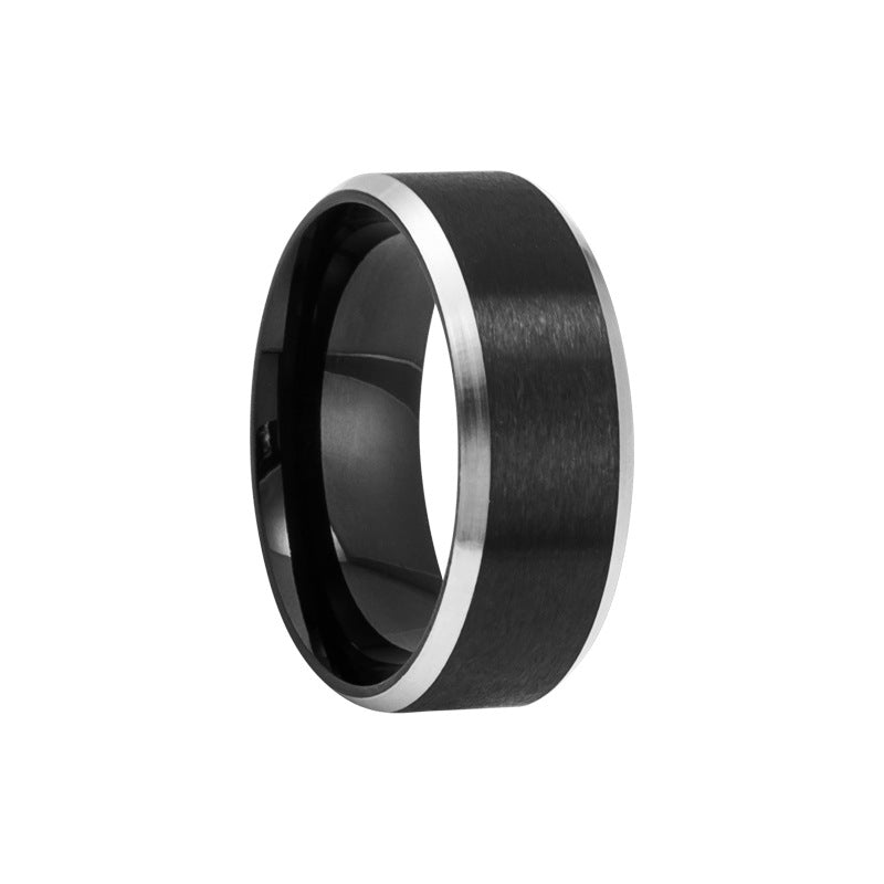 Men's Fashion Titanium Steel Sier Simple Personality Rings