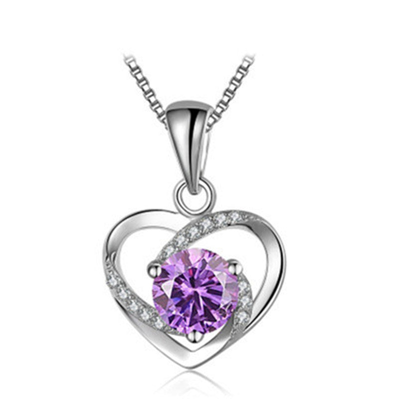 Women's Heart-shaped Sterling Sier Ear Combination Jewelry Set