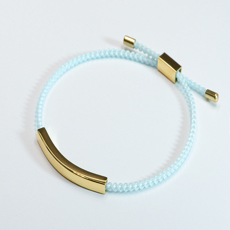 Steel Engraved Hollow Tube Couple Adjustable Inspirational Bracelets
