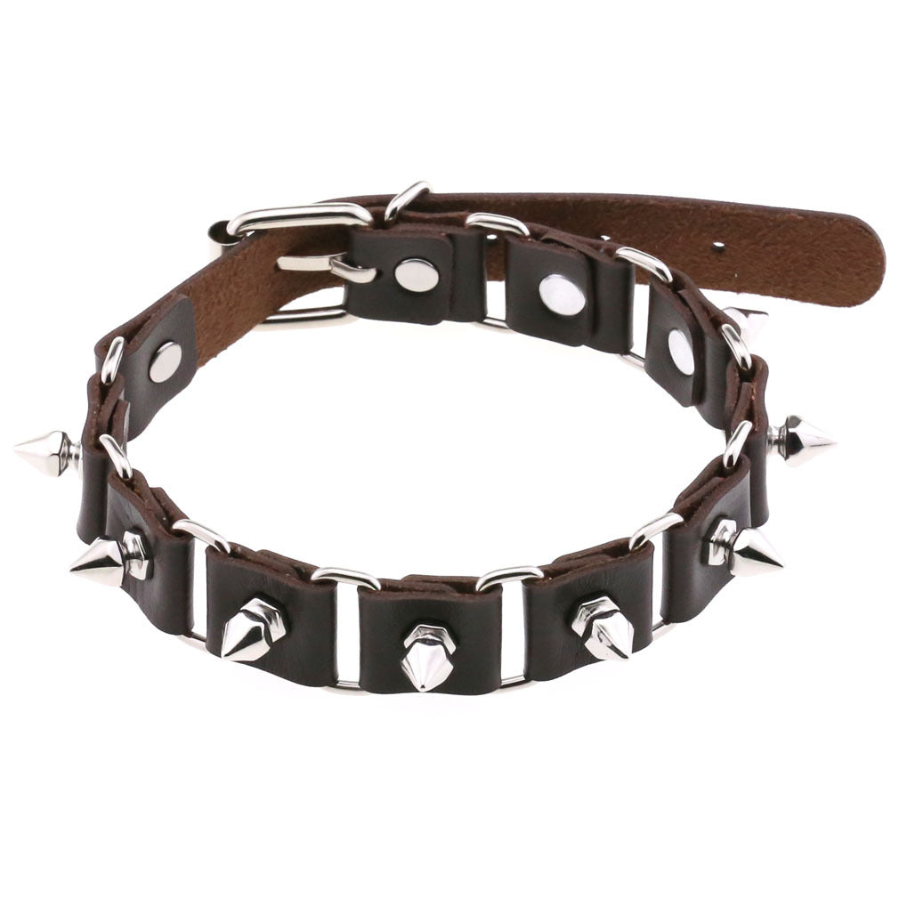 Gothic Elegant Stitching Neckband Personality Trend Buckle Spike Collar