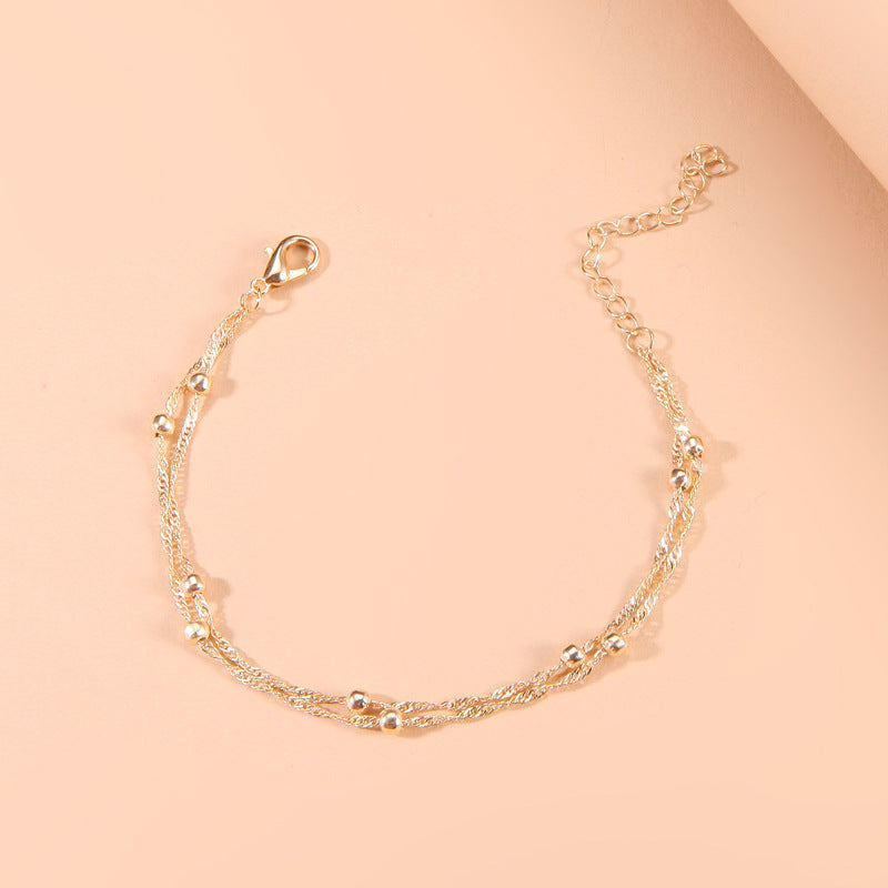 Simple Corrugated Bead Temperamental Cold Style Bracelet