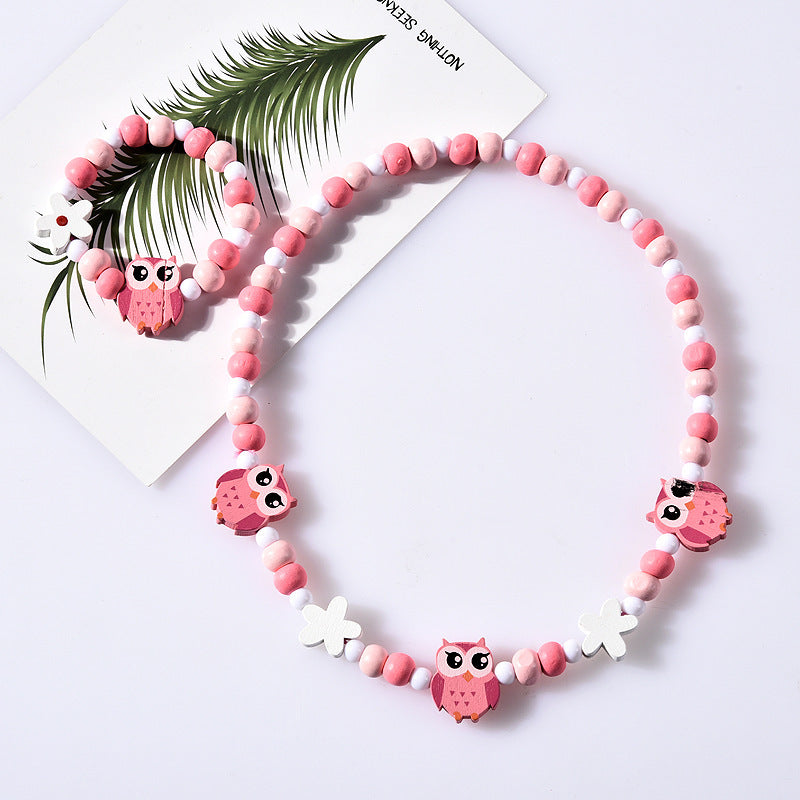 Children's Mixed Color Beaded Wooden Bead Handmade Bracelets