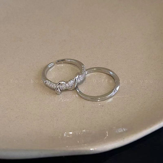 Full Diamond Light Luxury Snake Feeling Female Rings