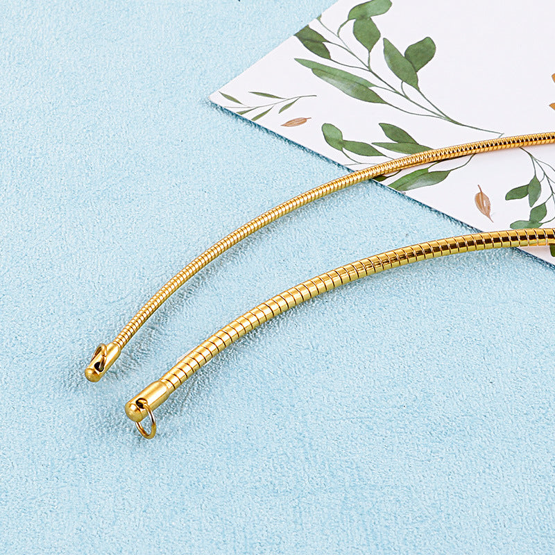Women's Chain Round Stainless Steel Gold Personality Collar