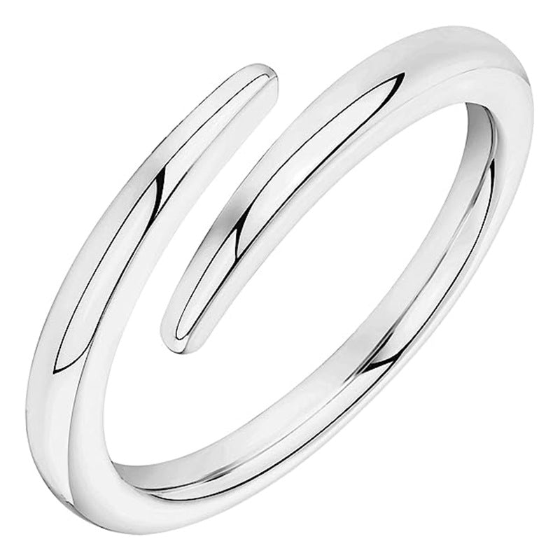 Women's Couple Simple Plain Glossy Gold Titanium Rings