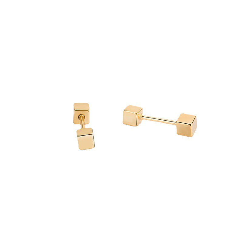 Women's Square Screw For Tightening Buckle Spiral Earrings