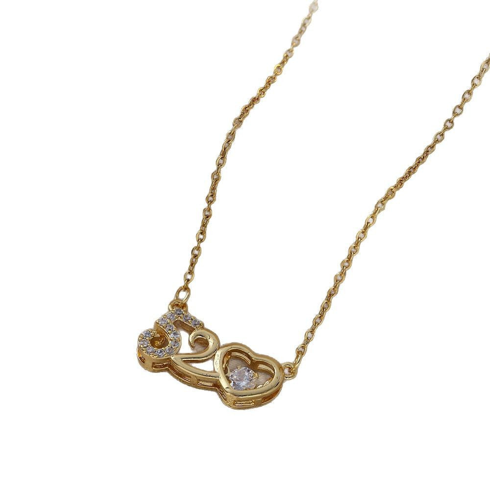 Fashion Loving Heart Zircon Romantic Love Necklaces