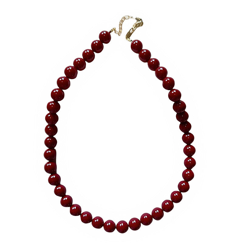 Angora Red Beaded Original Life White Necklaces