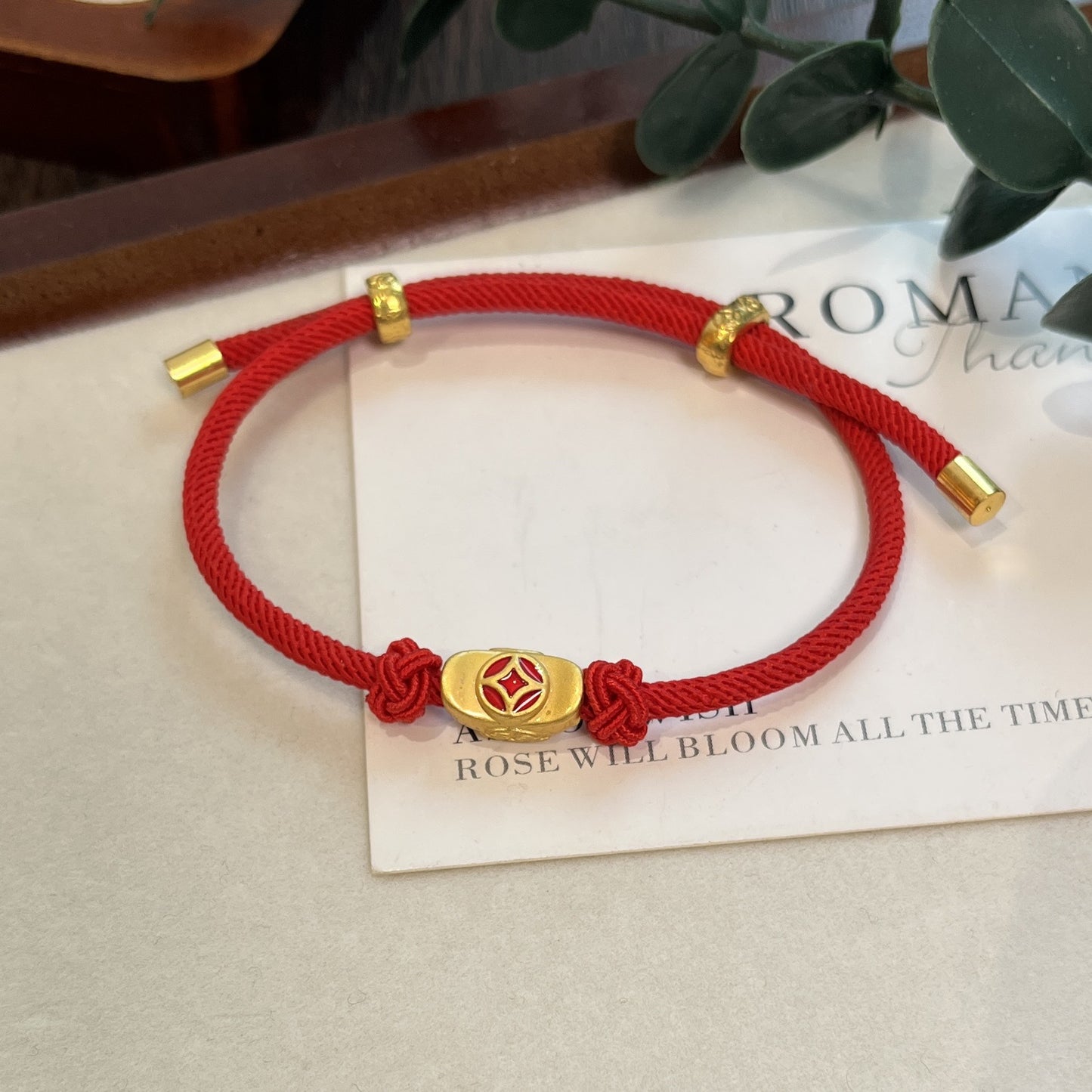 Red Rope Female Life Lucky Beads Alluvial Gold Woven Hand Bracelets