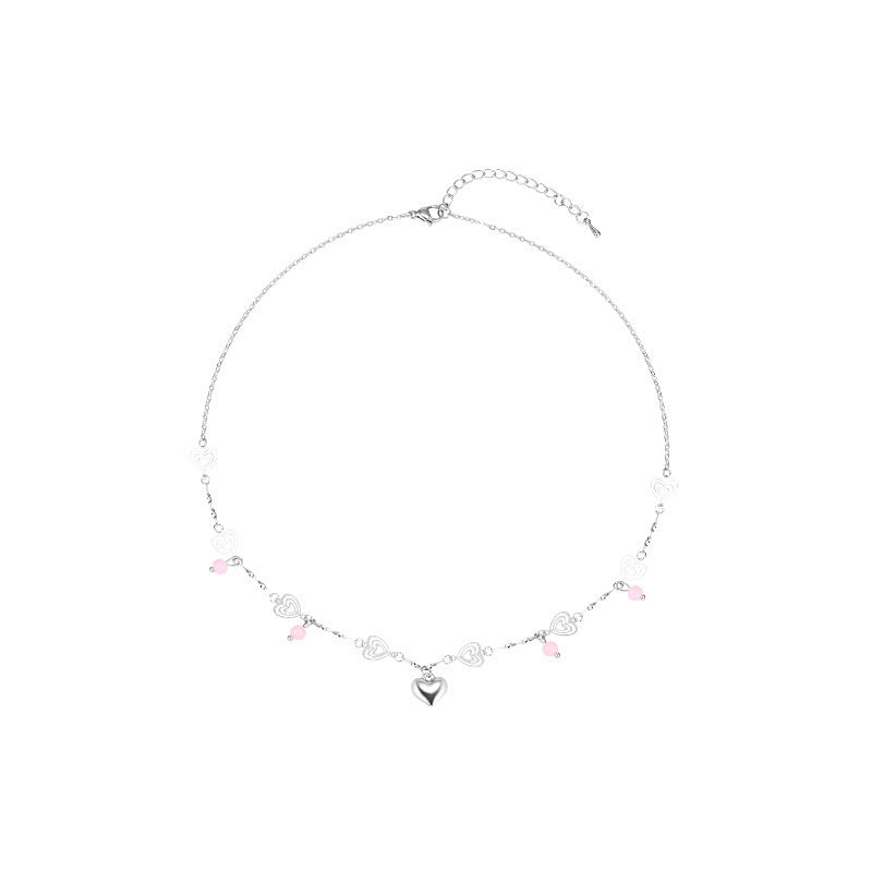 Women's Stone Heart Light Luxury Design Sense Niche Clavicle Necklace