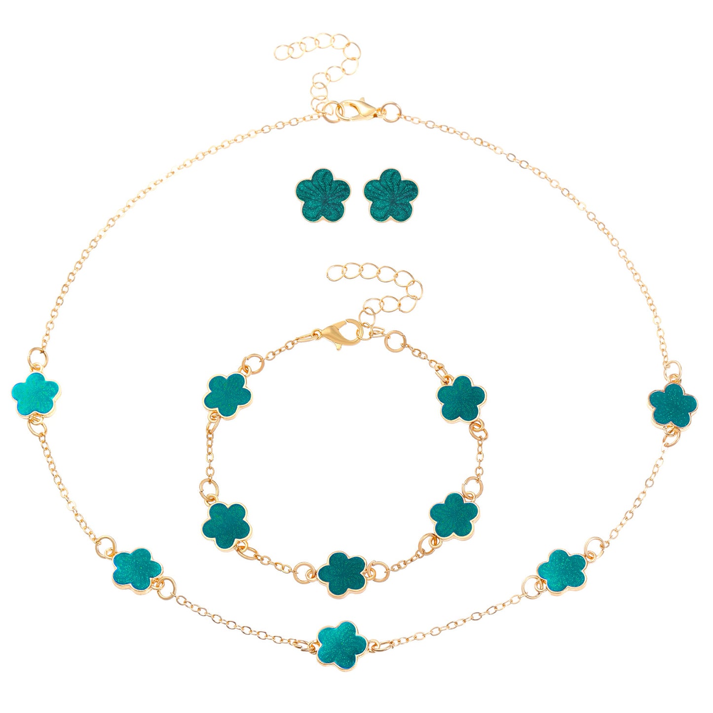 Women's Parthenocissus Grass Ear Elegant Clover Five Bracelets