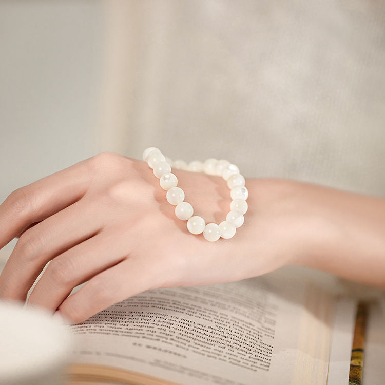 Women's White Dews Super Moisturizing Fresh Natural Shell Elastic Bracelets