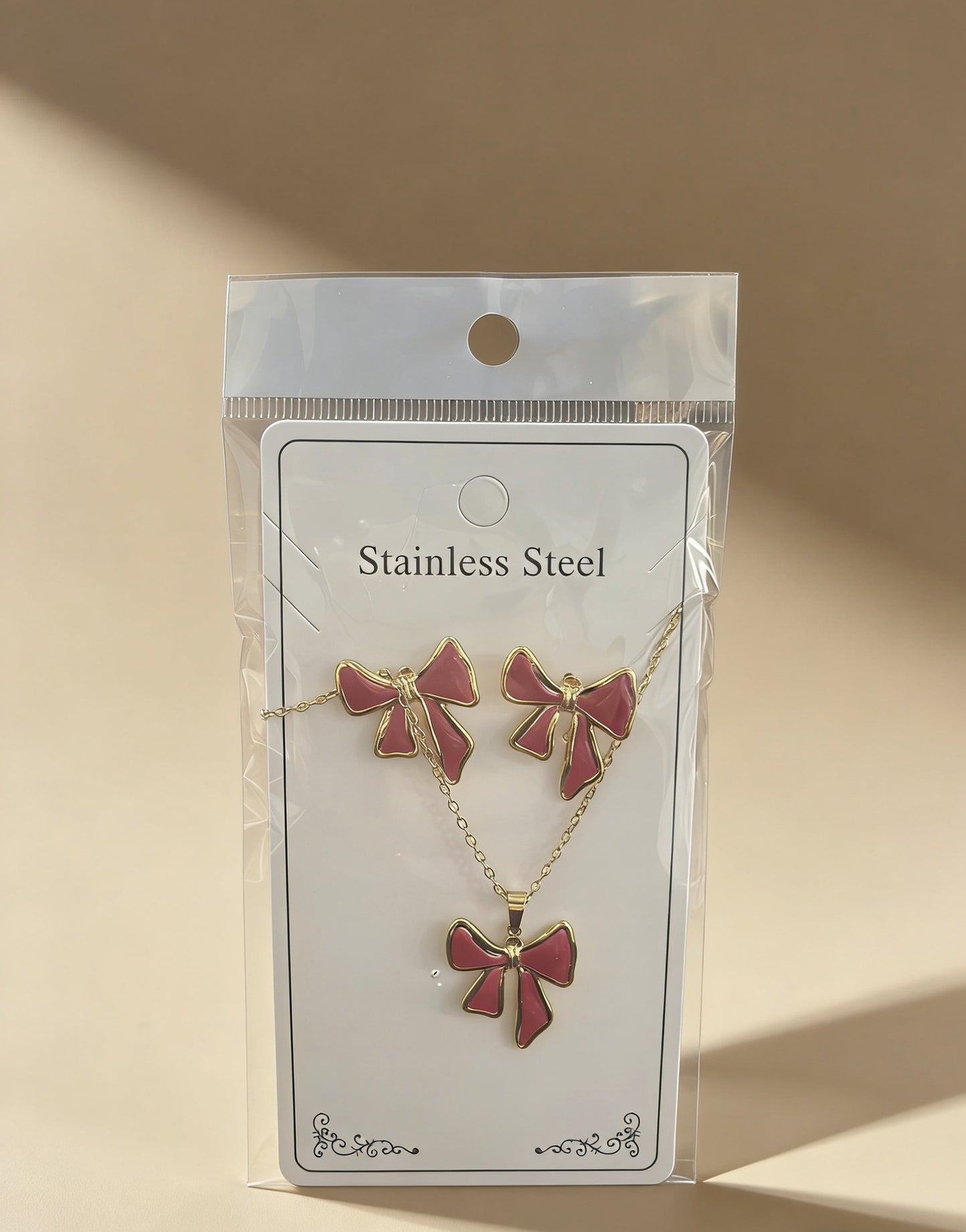 Flower Water Drops Glaze Personality Stainless Jewelry Set
