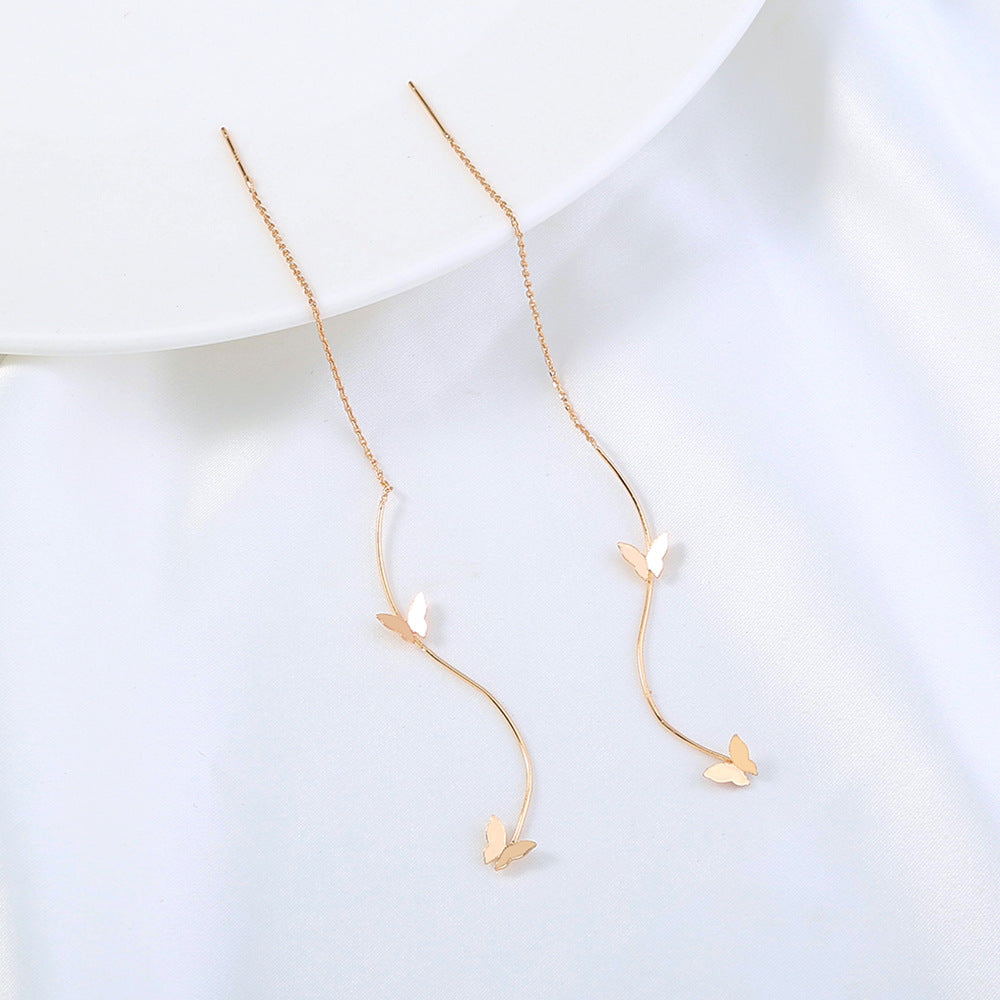 Luxury Fashion Butterfly Curve Creative Style Earrings